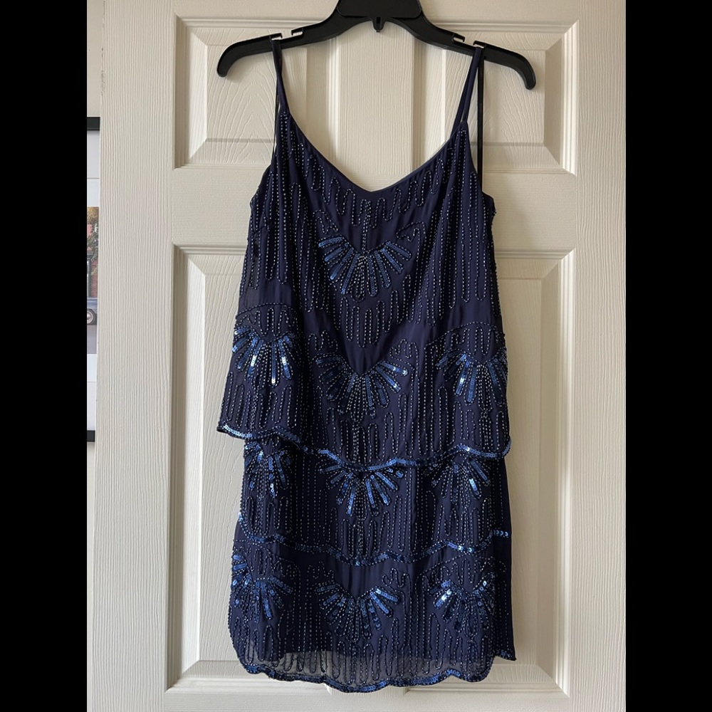Laundry by Shelli Segal Size 2 Navy/Periwinkle Cocktail Dress